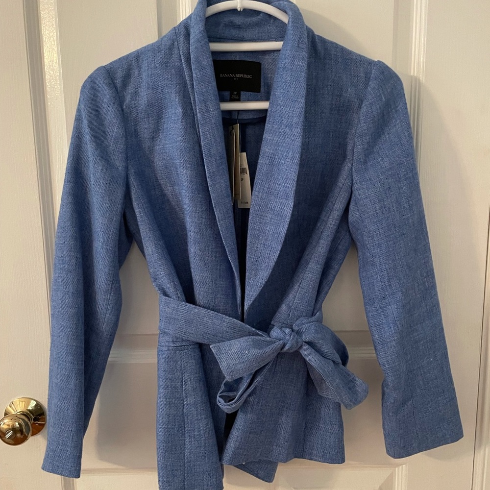 NWT Banana Republic Chambray Tie Blazer/Jacket 2P